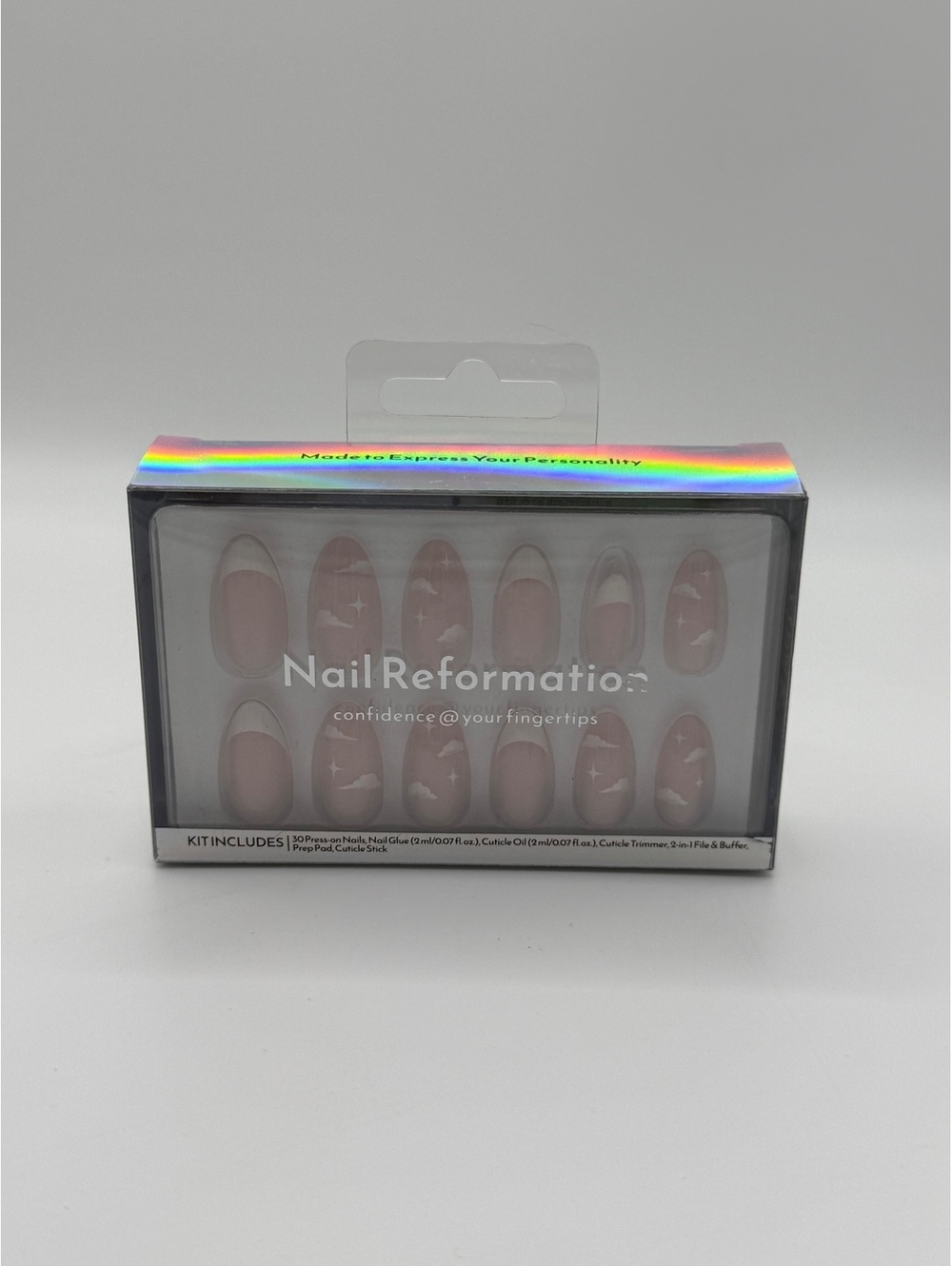 Nail Reformation Press-On Nails Kit Pink Nude With Clouds Manicure